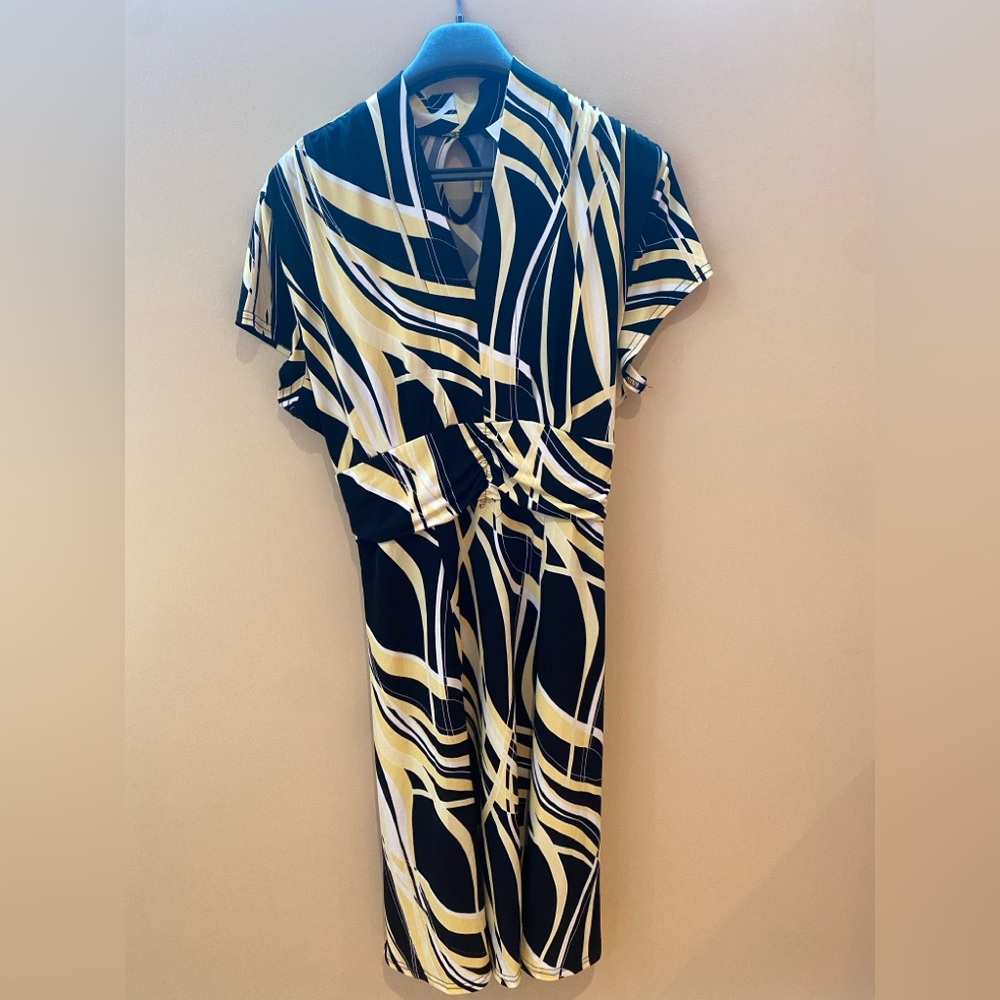 Bali Black, Yellow & White Abstract dress